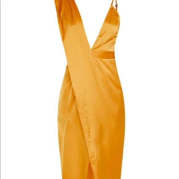 Satin yellow dress - Picture 3 of 4